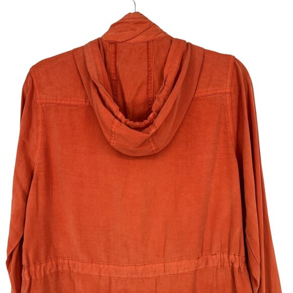 Angie Utility Jacket with Hood Sunwashed Orange Size Small - Picture 9 of 16